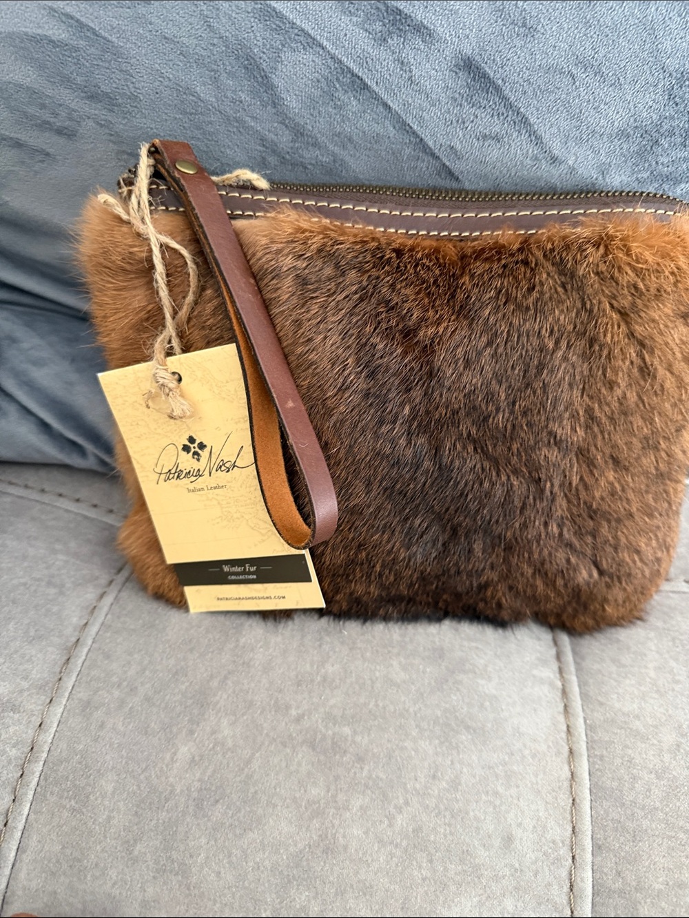 PATRICIA NASH ECLIPSE CASSINI WRISTLET FOX FUR NWTS